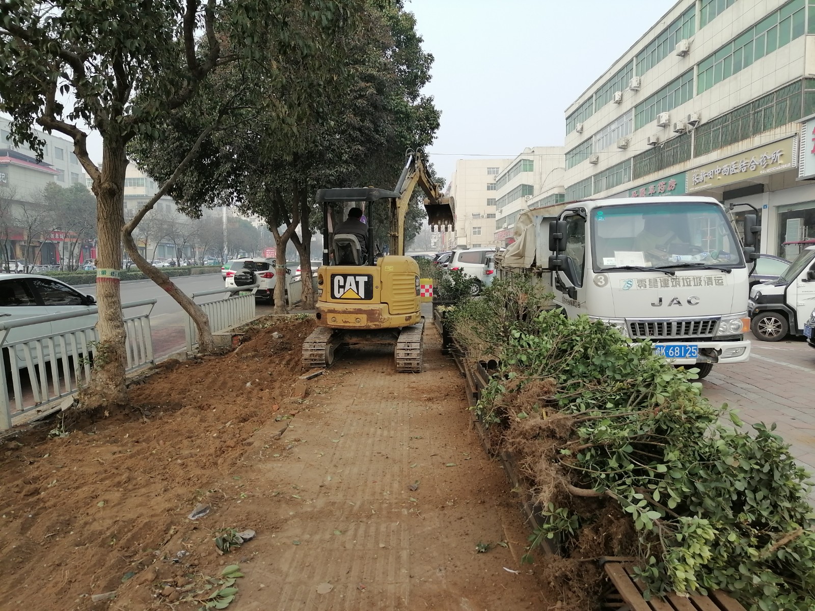 汝州市城市管理局：闹市区护栏内侧绿化带“消失”？原来(图2)