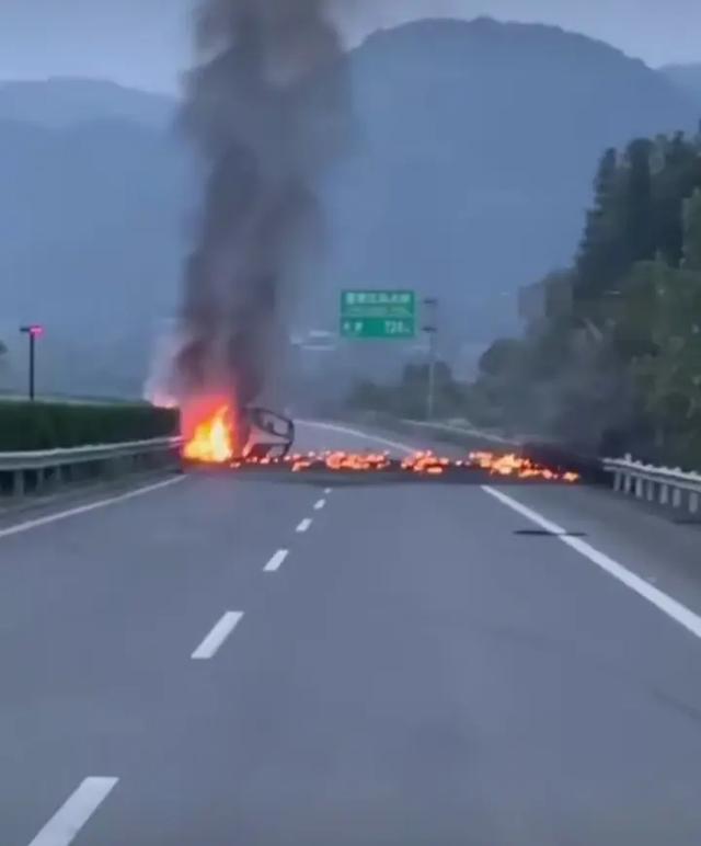 直击江西车祸现场车主烧焦靠着护栏小车燃成了空壳场景惨烈(图4)