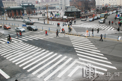 哈尔滨市交警一年增设护栏37万米设立70余处过街安全岛(图2)