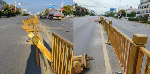 鄱阳公路中心多方协商处理一起道路护栏受损事故